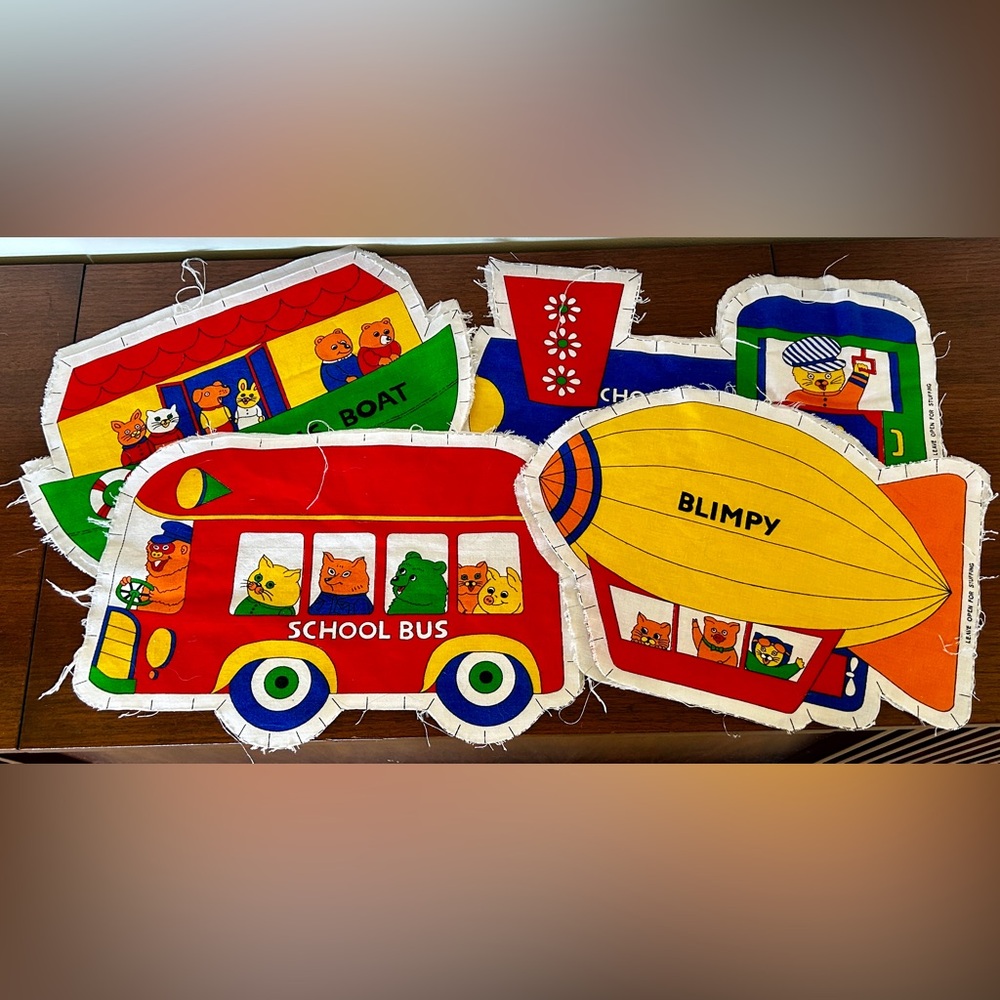 Richard Scarry Busy Town ready to sew pillows
